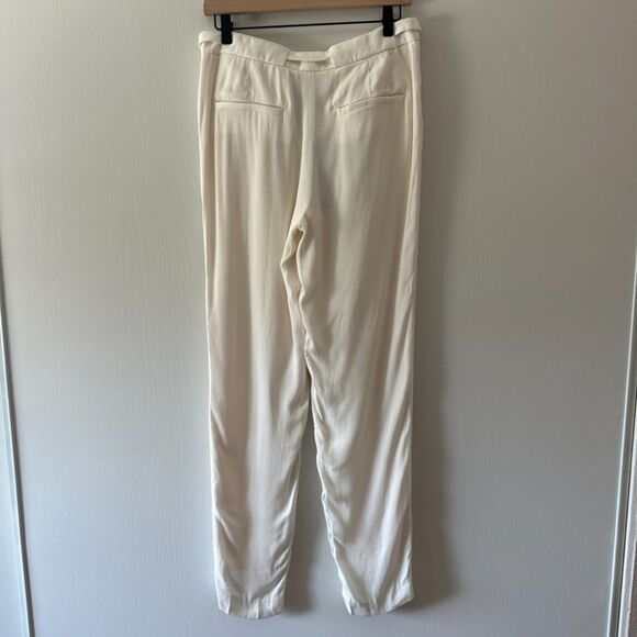 Helmut Lang‎ Silk Ivory White Cream Pants Trousers Size 4 - Picture 8 of 10